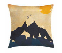 Man on the Mountaintop Pillow Cover