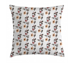 Blossoms Buds Leaves Pillow Cover