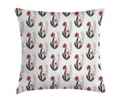 Red and Orange Flowers Pillow Cover
