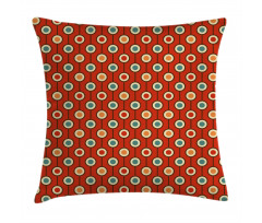 60s Style Hippie Dots Pillow Cover