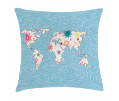 World Continents Pillow Cover