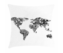 World Map Charm Pillow Cover