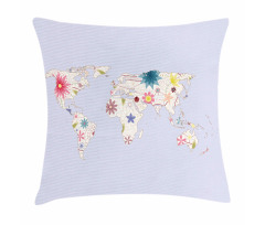 Map Soft Blooms Pillow Cover