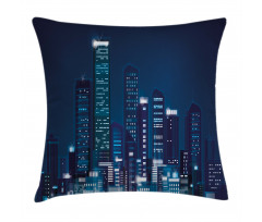Night View of Metropolis Pillow Cover