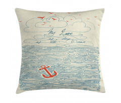 Birds and Waves Message Pillow Cover