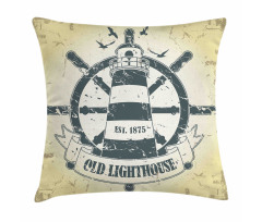 Ship Helm Wheel Retro Pillow Cover