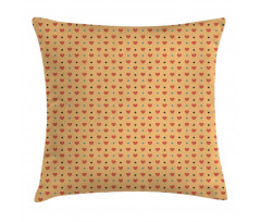 Hearts Retro Polka Dots Pillow Cover