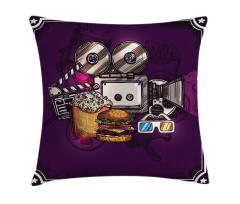 Burgers Popcorns Cinema Pillow Cover