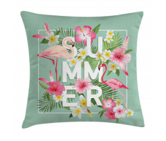 Tropical Retro Flowers Pillow Cover
