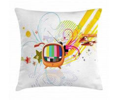 Digital Media TV Art Pillow Cover