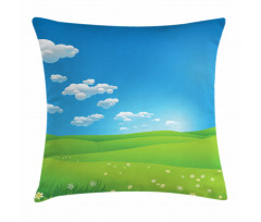 Cartoon Valley Scene Pillow Cover