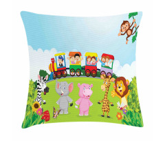Happy Children Safari Pillow Cover