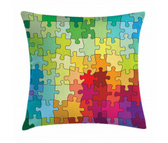Colored Hobby Puzzle Pillow Cover