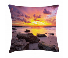 Sunset Idyllic Beach Pillow Cover