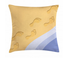 Footprints Sand Seaside Pillow Cover