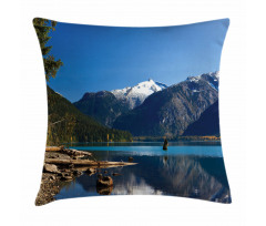 Winter Mountain Trees Pillow Cover