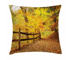 Fall Trees Leaf Road Pillow Cover