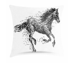 Animal Sketchy Horse Pillow Cover