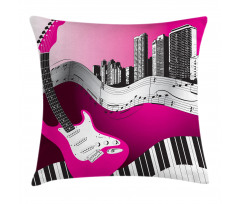 Urban Bass Guitar Rock Pillow Cover