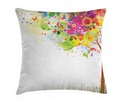 Color Bursting Tree of Life Pillow Cover