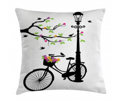 Spring Tree Birds Bike Pillow Cover
