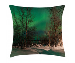 Snowy Frozen Road Pillow Cover