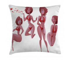 Woman in Swimwear Graphic Pillow Cover