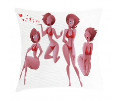 Woman in Swimwear Graphic Pillow Cover