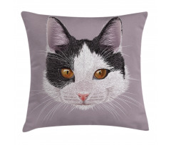 Pet Cat Kitty Portrait Pillow Cover
