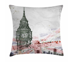 Vintage Big Ben London Pillow Cover