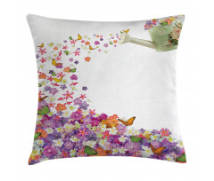 Flowers Watering Pot Pillow Cover