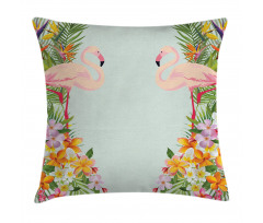 Tropic Flowers Animals Pillow Cover