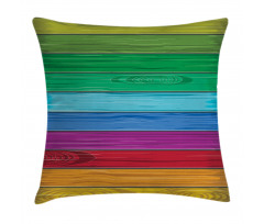 Colorful Wood Stripes Pillow Cover