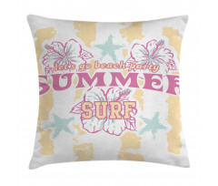Flowers Surf and Summer Pillow Cover