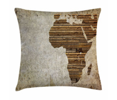 Wooden Plank Map Pillow Cover