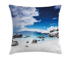 Digital Rocks and Ocean Pillow Cover