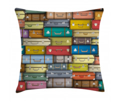 Colored Travel Suitcase Pillow Cover