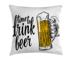 Time to Drink Beer Man Pillow Cover