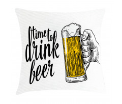 Time to Drink Beer Man Pillow Cover