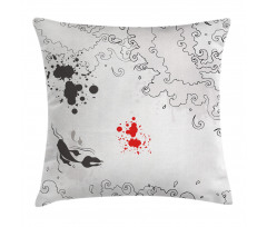 Koi Fish Swimming Art Pillow Cover