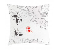 Koi Fish Swimming Art Pillow Cover