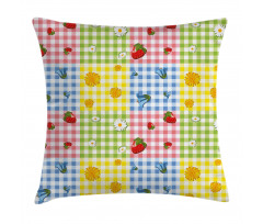 Berries Flowers Picnic Pillow Cover