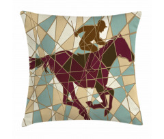 Stable Jockey Silhouette Pillow Cover