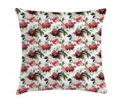Watercolor Pink Roses Pillow Cover