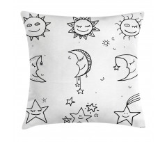 Sketchy Image Sun Pillow Cover