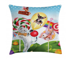 Rainbow Candies Animals Pillow Cover
