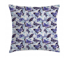 Old Flowers Butterfly Pillow Cover