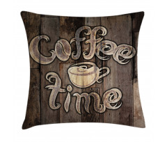 Coffee Time Grunge Back Pillow Cover