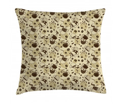 Brown Coffee Cups Pillow Cover