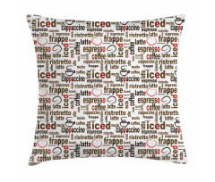 Coffee Words Cafe Shop Pillow Cover